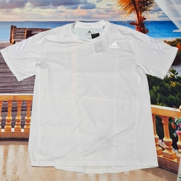 Adidas White‎ Tee Shirt Alpha Skin 3 Stripes - Picture 1 of 7